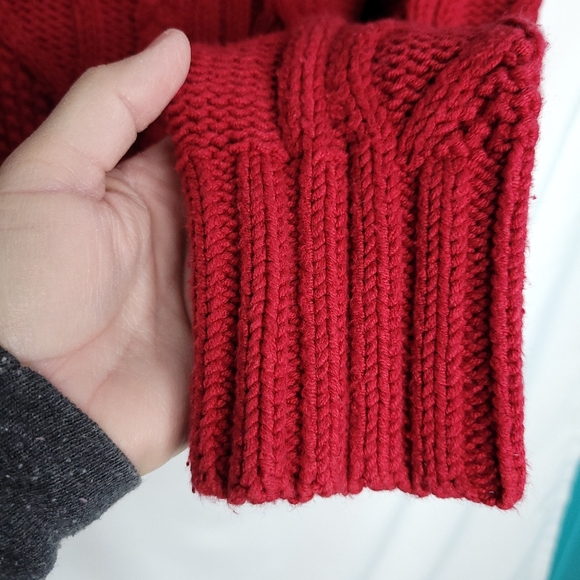 EDDIE BAUER Shawl Collar Chunky Cable Knit Sweater Women's SMALL - Picture 9 of 12